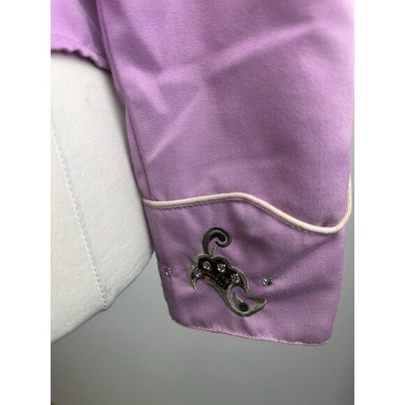 Scully Floral Embroidered Snap Front Cowgirl Shirt Western Top Women's Medium - Picture 9 of 16